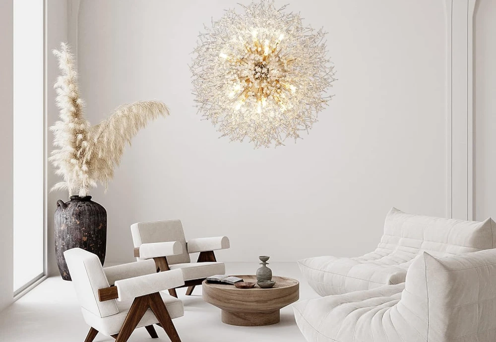 crystal chandelier flush mount light